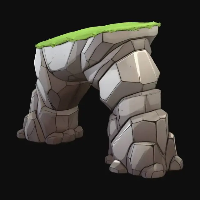 3D model for Grass-Topped Stone Arch