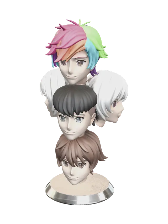 3D model for Weathered Anime Boy Hairstyles