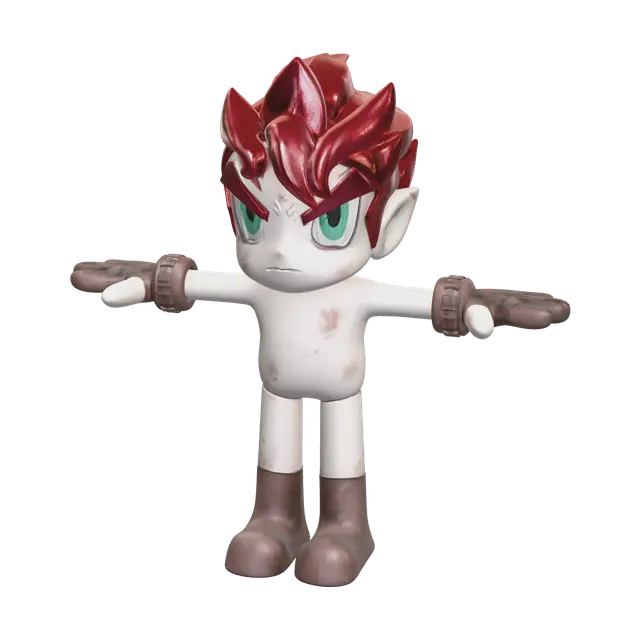 Modello 3D Low-Poly Characterbase, generato dall’IA