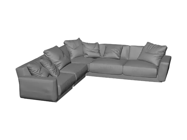 3D model for L-shaped sectional sofa