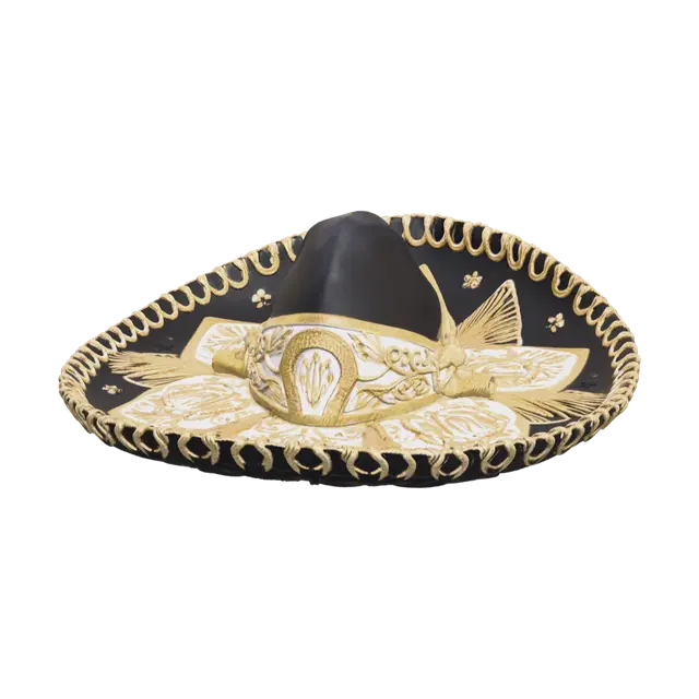 Low-Poly Mexican Cowboy Hat 3D model, vytvořený pomocí AI