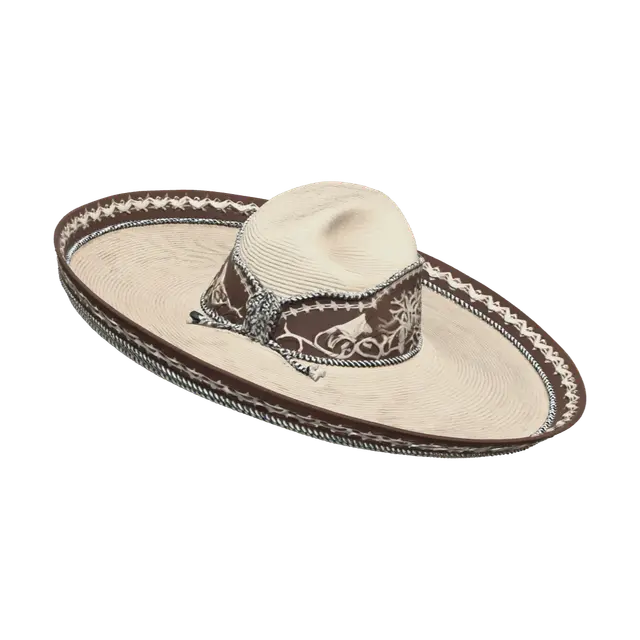 Low-Poly Mexican Cowboy Hat 3D model, vytvořený pomocí AI