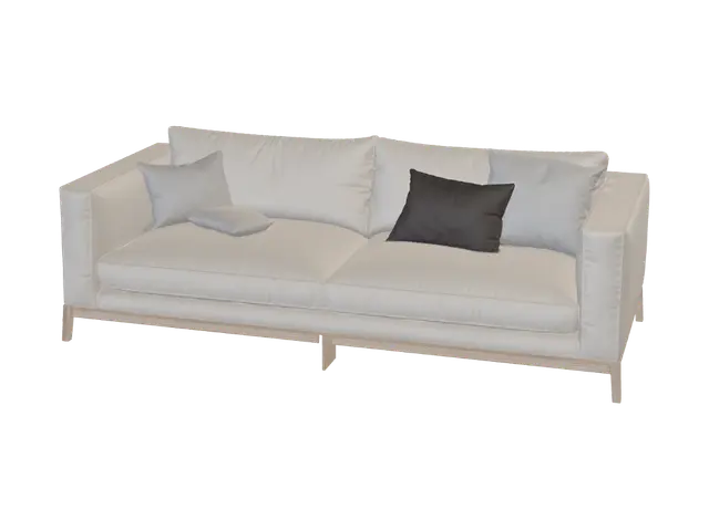 3D model for Beige Sofa in a Minimal Living Room