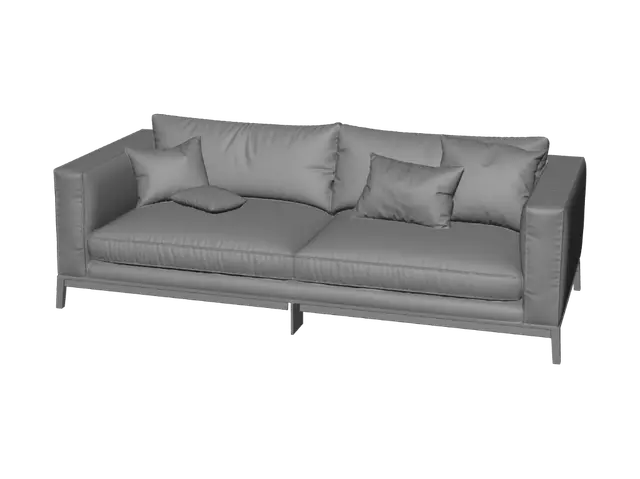 3D model for Beige Sofa in a Minimal Living Room