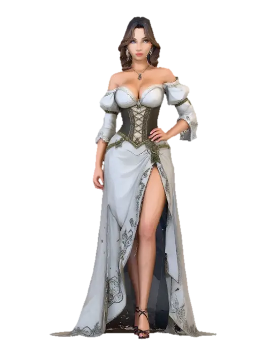Barmaid Elegance 3D model, vytvořený pomocí AI