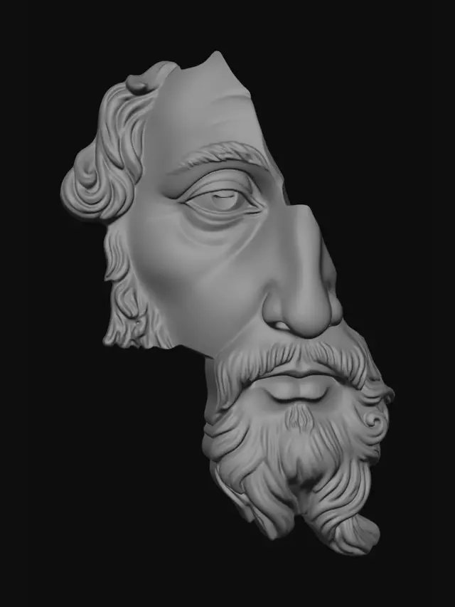3D model for Fragment of a Bearded Classical Head