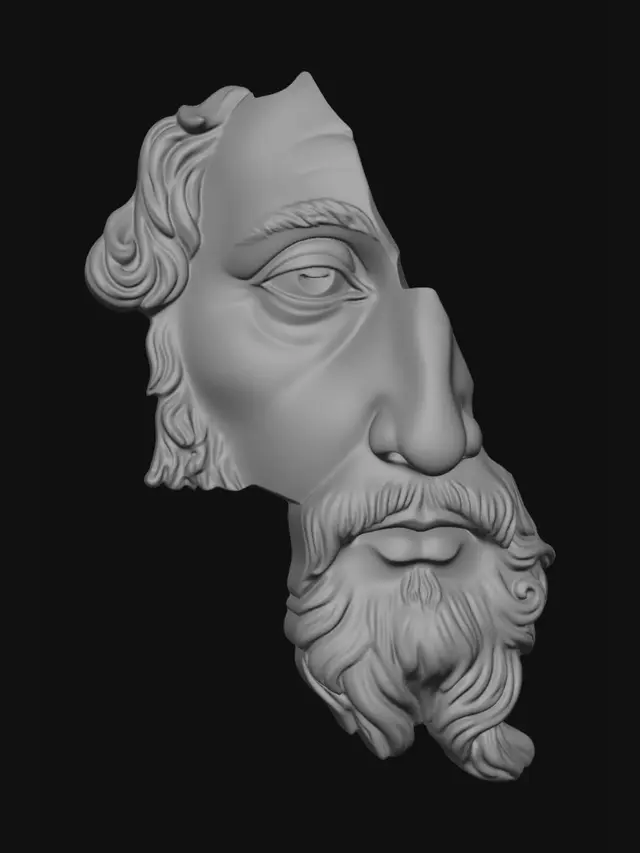 3D model for Fragment of a Bearded Classical Head