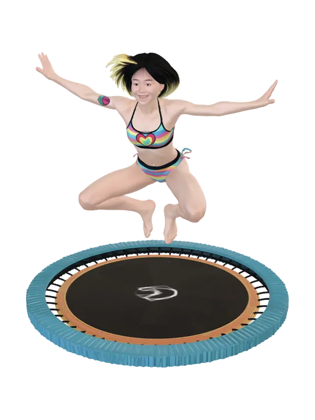 Trampoline Joy 3D model, vytvořený pomocí AI