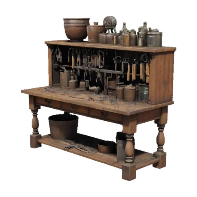Locksmith Table - Workbench 3D model, vytvořený pomocí AI