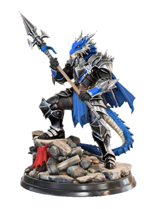 Dragonborn Dragoon - Draconic 3D model, vytvořený pomocí AI
