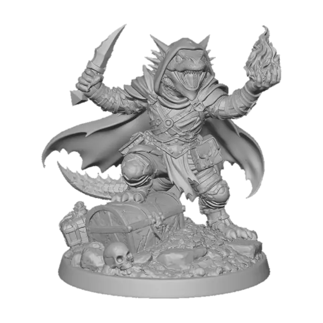 3D model for Kobold Rogue with treasure