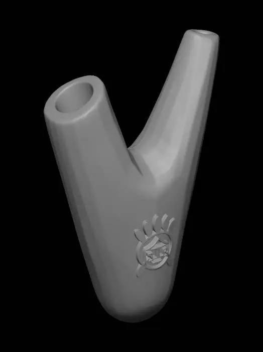 3D model for Y-shaped wooden pipe