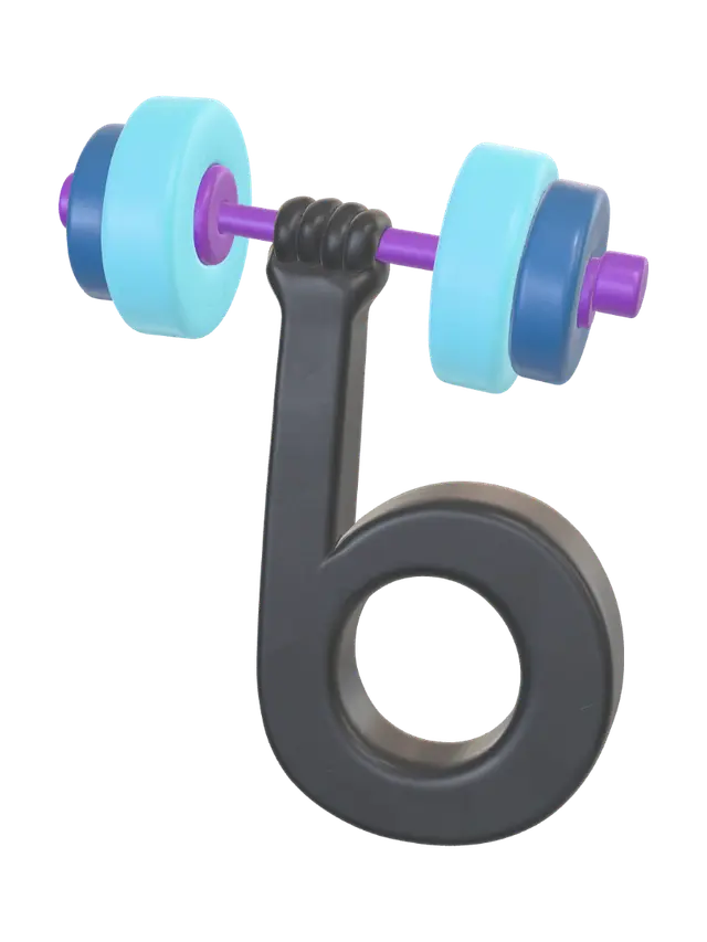 be muscle color - Barbell 3D model, vytvořený pomocí AI