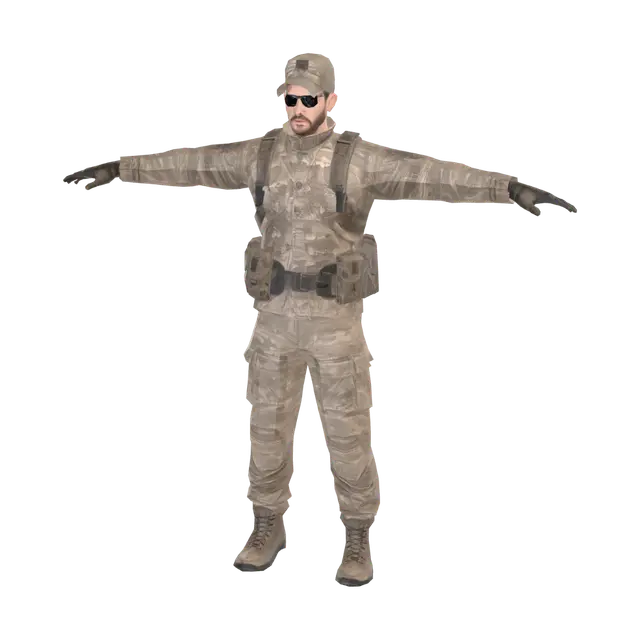 3D model for Desert Tactical Soldier