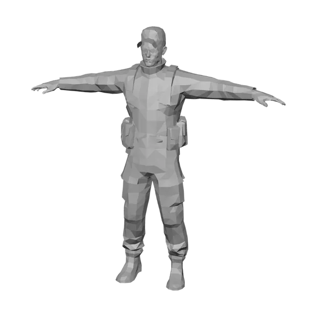3D model for Desert Tactical Soldier