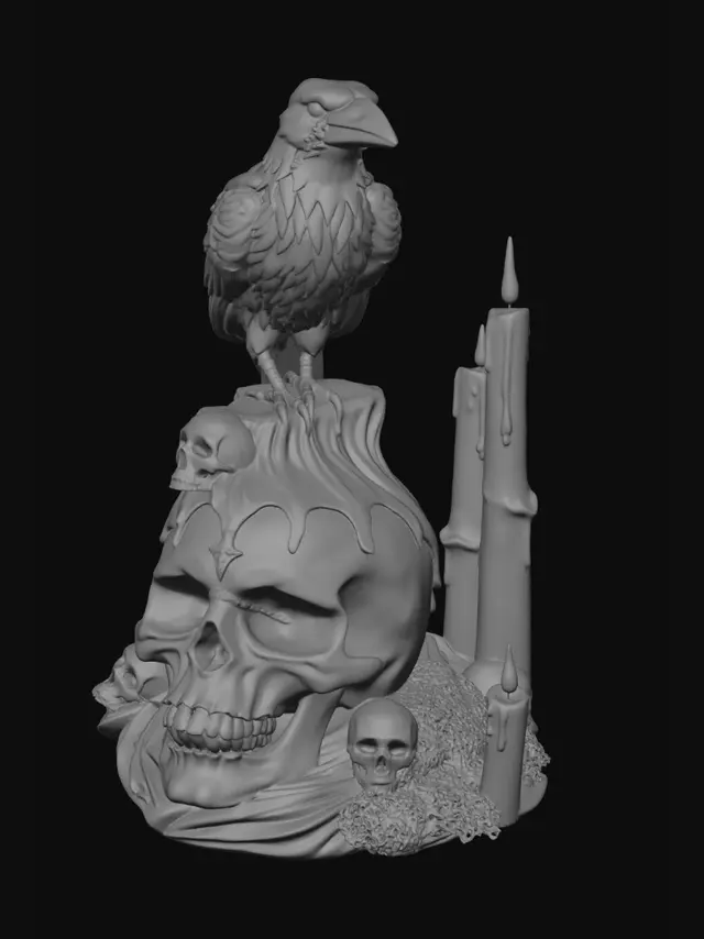 3D model for Raven Over the Skull
