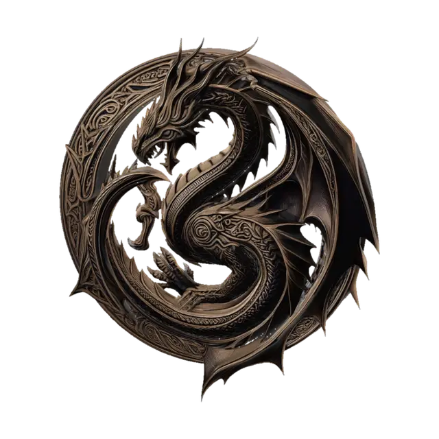 Draconic Runic Scroll - Talisman 3D model, vytvořený pomocí AI