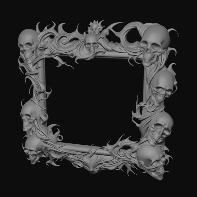 3D model for Skull Border of Smoke