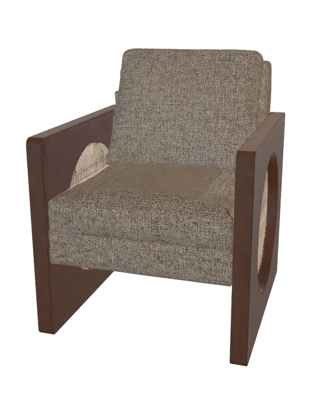 3D model for Circular Cane Armchair
