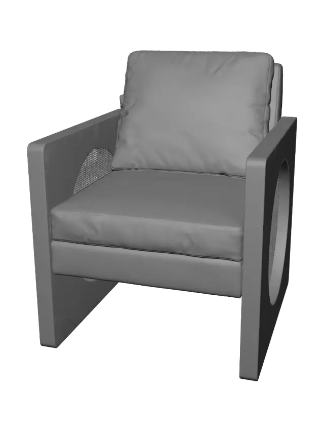 3D model for Circular Cane Armchair