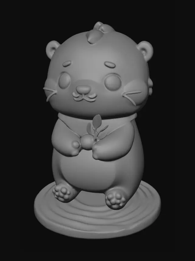 3D model for Cheerful Beaver with Scarf