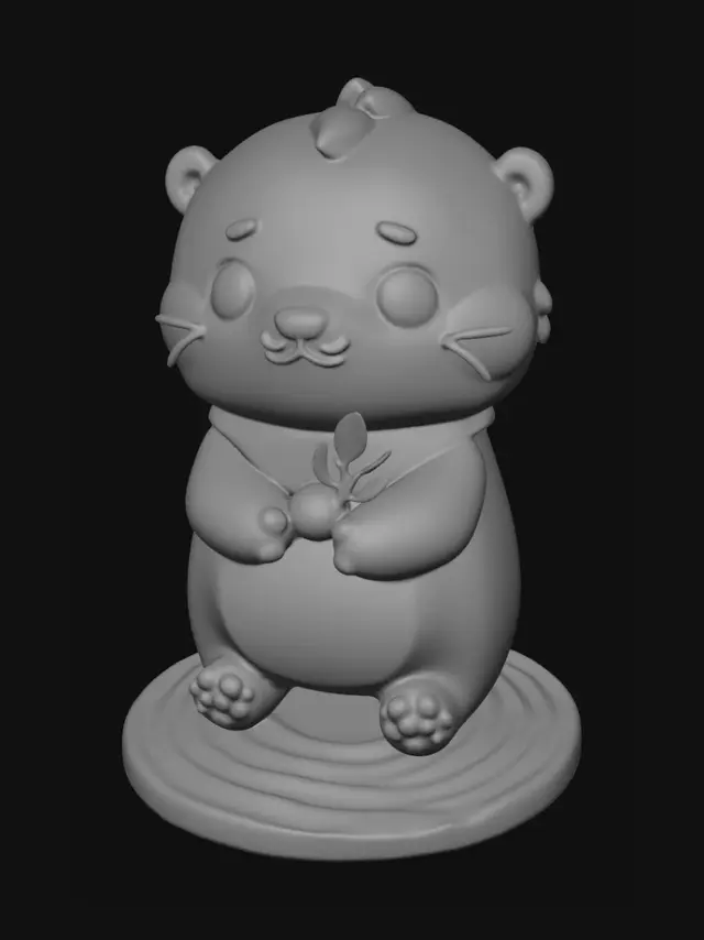3D model for Cheerful Beaver with Scarf