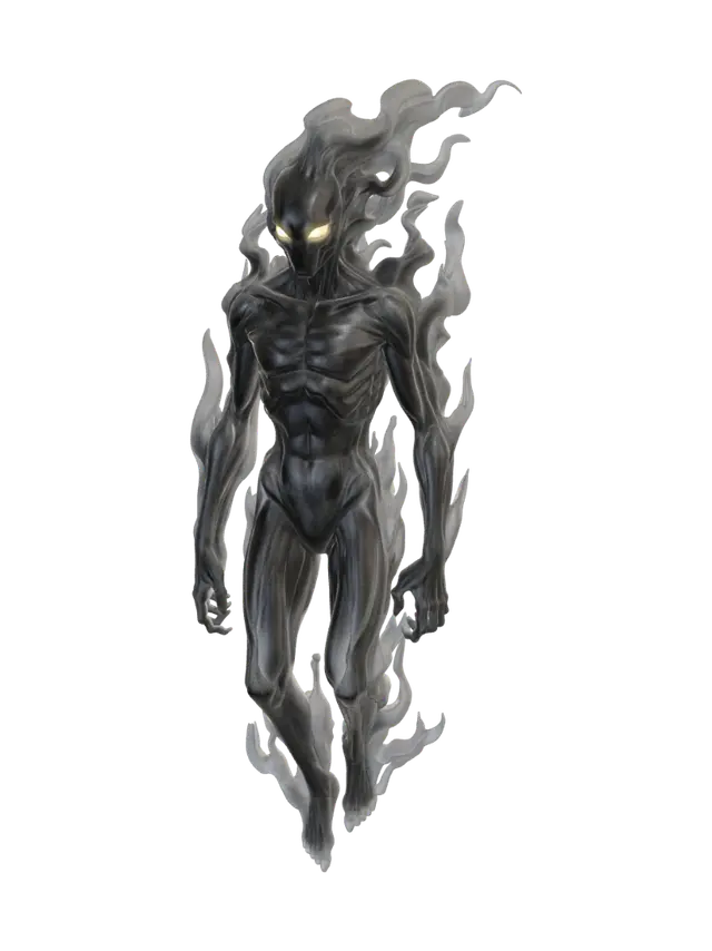 Shadow Flame - Specter 3D model, vytvořený pomocí AI