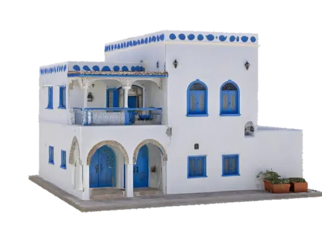 Tunisian House - Arab 3D model, vytvořený pomocí AI