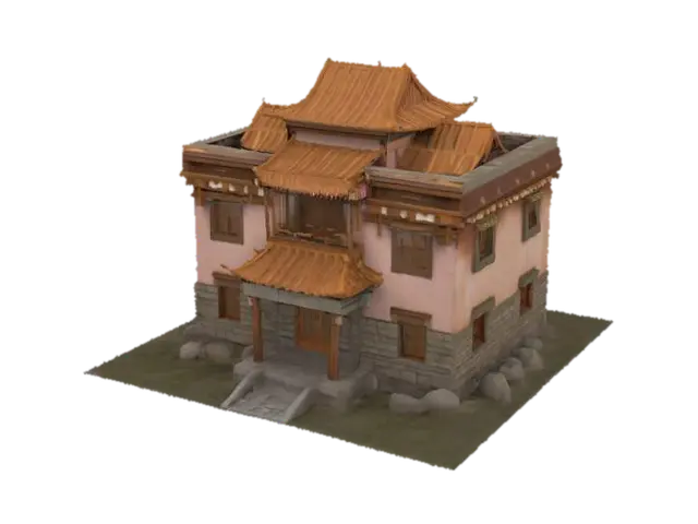Tibetan House 3D model, vytvořený pomocí AI