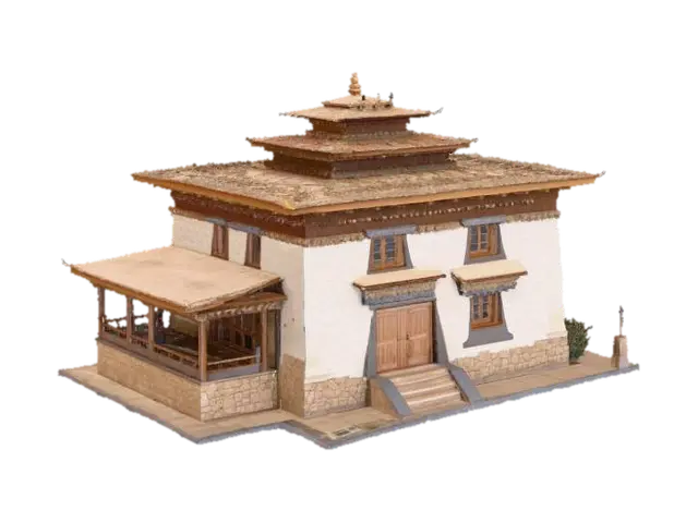 Tibetan House Model 3D model, vytvořený pomocí AI