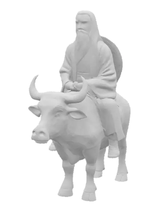 3D model for Copper statue of Lao Tsu riding an Ox