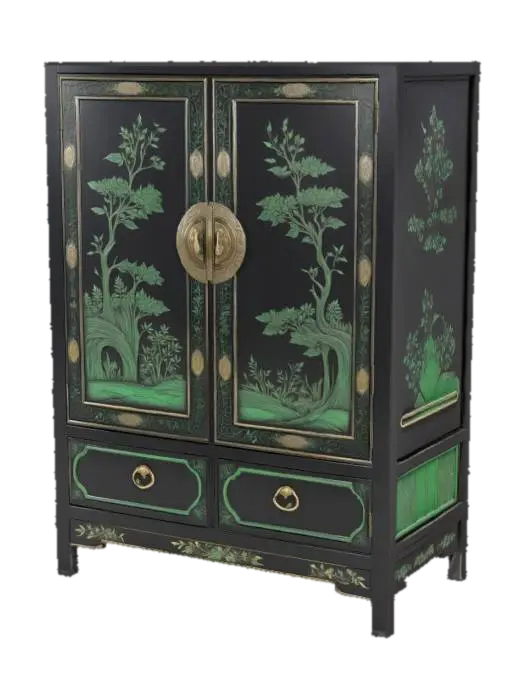 Ornate chinese cabinet 3D model, vytvořený pomocí AI
