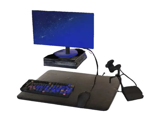 Starlit Workspace - Miniatures 3D model, vytvořený pomocí AI
