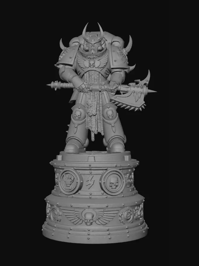 3D model for Crimson Warlord with Doom Axe