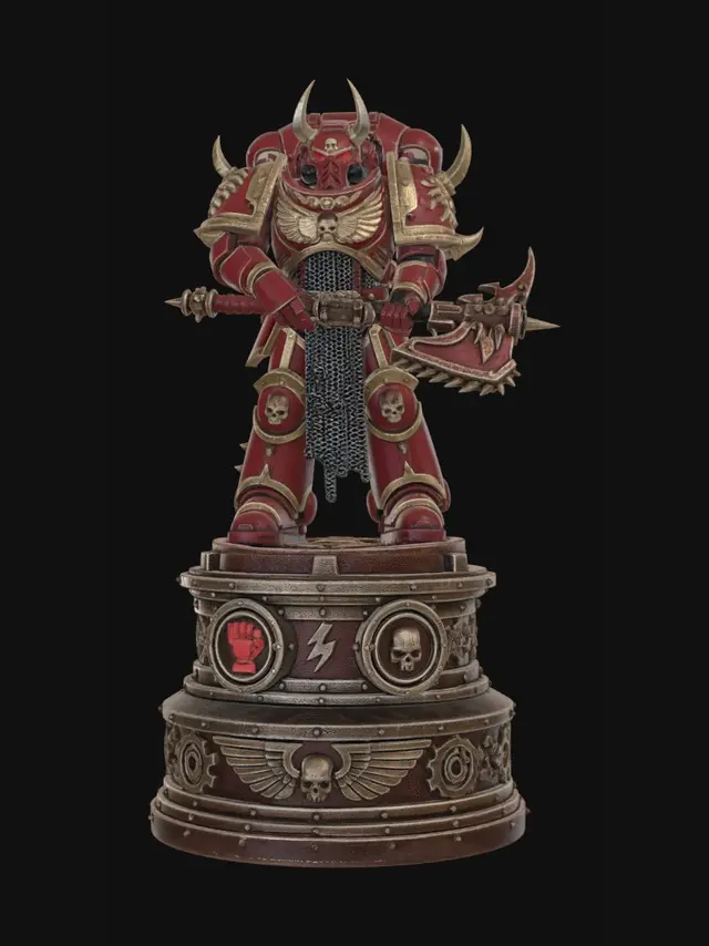 3D model for Crimson Warlord with Doom Axe