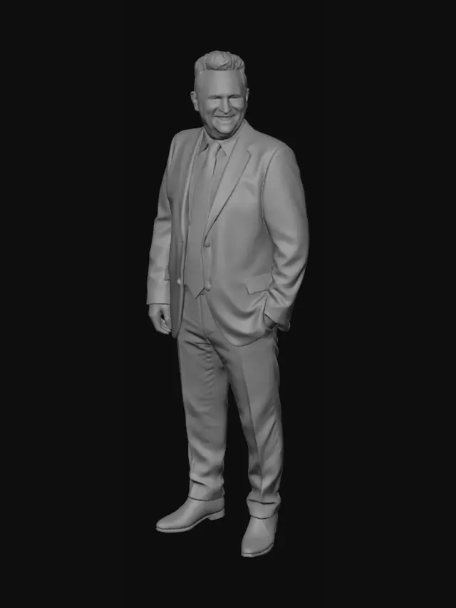 3D model for Smiling businessman in a navy suit