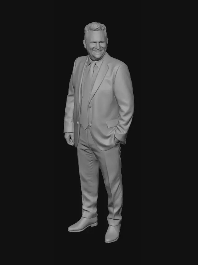 3D model for Smiling businessman in a navy suit