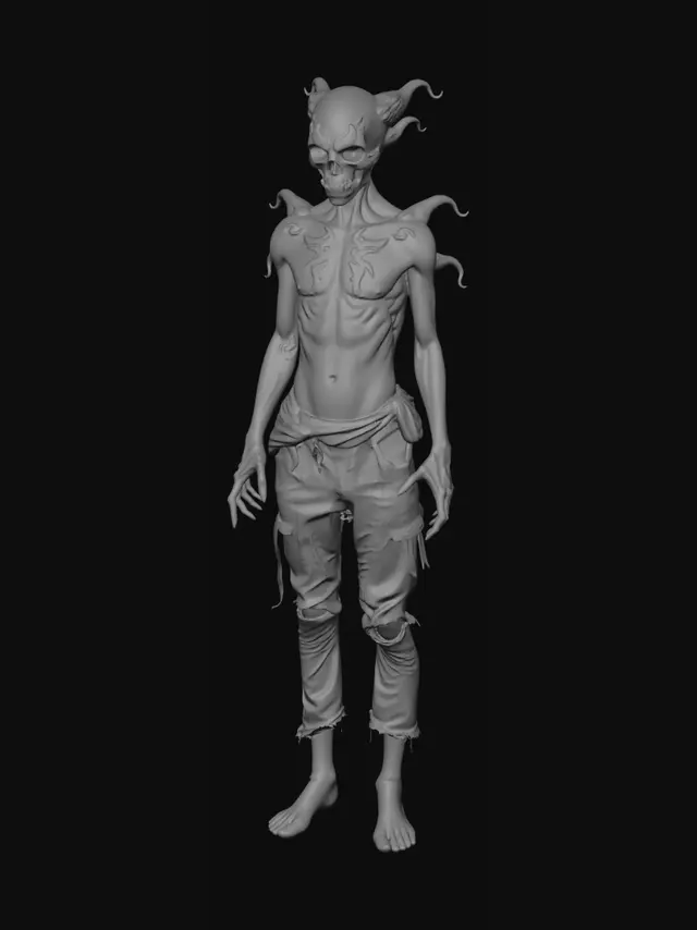 3D model for Photorealistic AAA-quality 3D game-ready character asset for Unreal Engine 5: a playable human infected by a symbiotic-mutating forest fungus in a dark survival horror fantasy world.
The character is a realistic adult human with grounded proportions and anatomy, designed as a player character archetype in a third-person survival game. The infection is neither purely hostile nor purely beneficial, but a symbiotic fungal system that simultaneously enhances and degrades the host, creating a visually readable duality of evolution and decay.