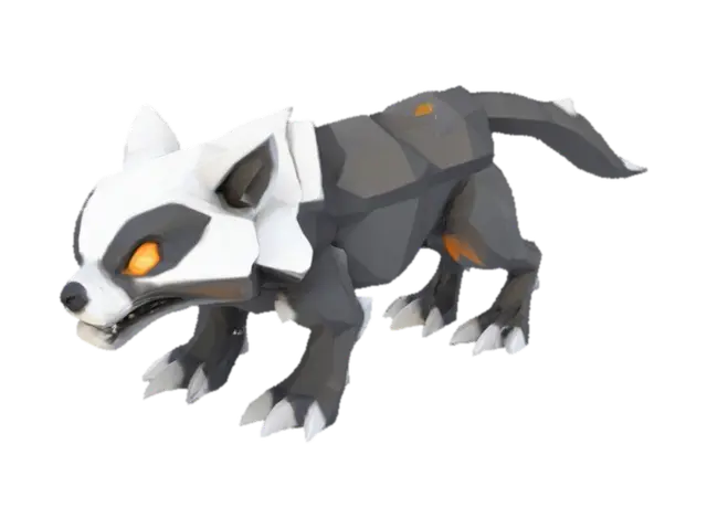 lowpolystyle Shadow Prowler Hound, #emblem# 3D model, vytvořený pomocí AI
