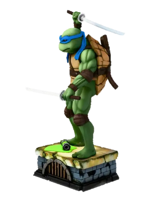 Leonardo Statue - Turtles 3D model, vytvořený pomocí AI