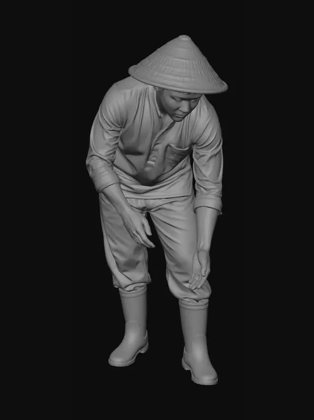 3D model for Farmer with a Conical Hat