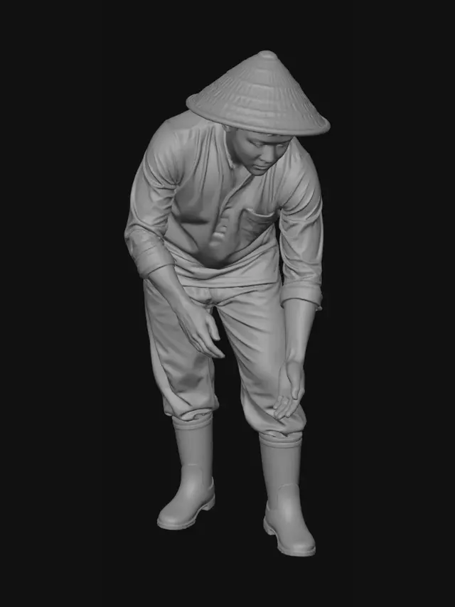 3D model for Farmer with a Conical Hat