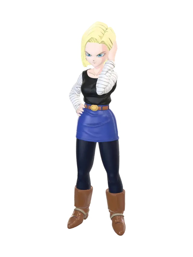 androide 18 dragon ball - Bluehair 3D model, vytvořený pomocí AI