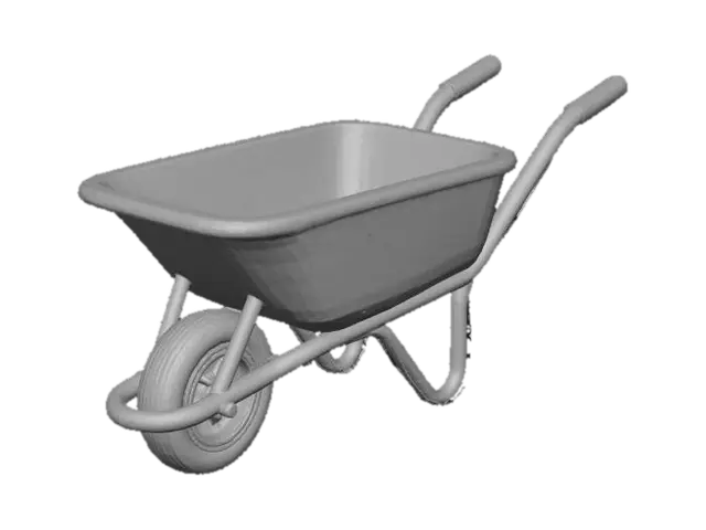 3D model for Rusty Wheelbarrow