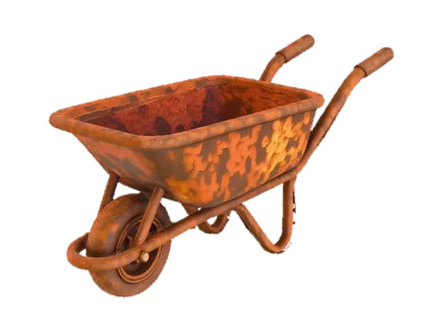 3D model for Rusty Wheelbarrow