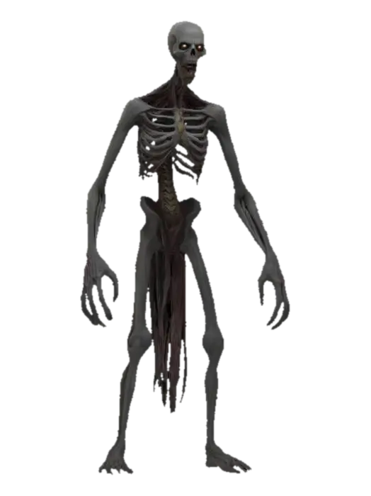 Modello 3D Zombie Nightmare Shadow Lurker Human Anatomy Muscle System, generato dall’IA