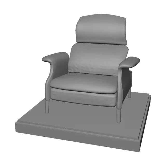 3D model for Pink Lounge Chair in a Minimalist Studio