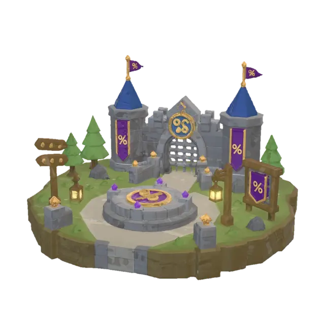 Castle of Percentages - Cubic 3D model, vytvořený pomocí AI