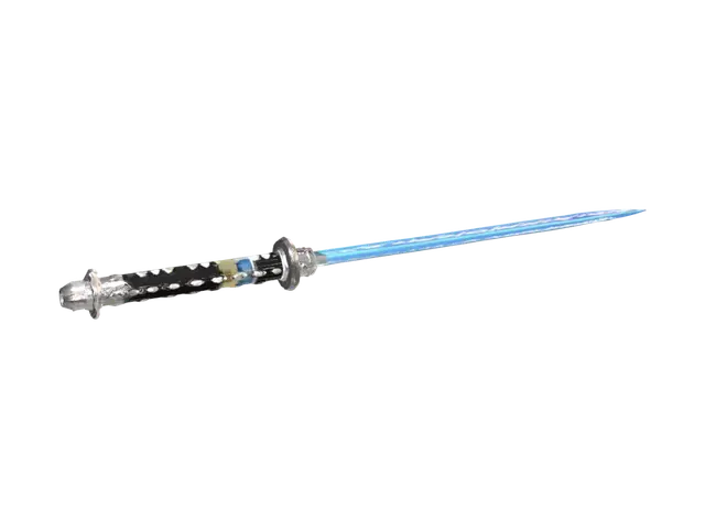 Azure Flame Lightsaber 3D model, vytvořený pomocí AI