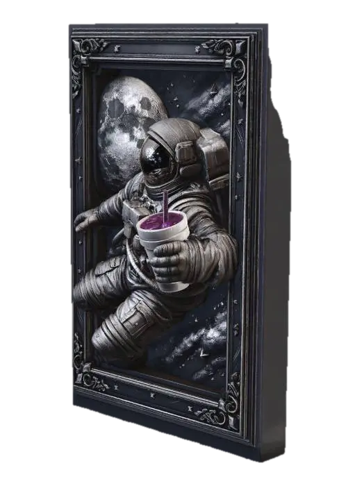 #EasterEgg2026#, relief astronaugt - Rocket 3D model, vytvořený pomocí AI